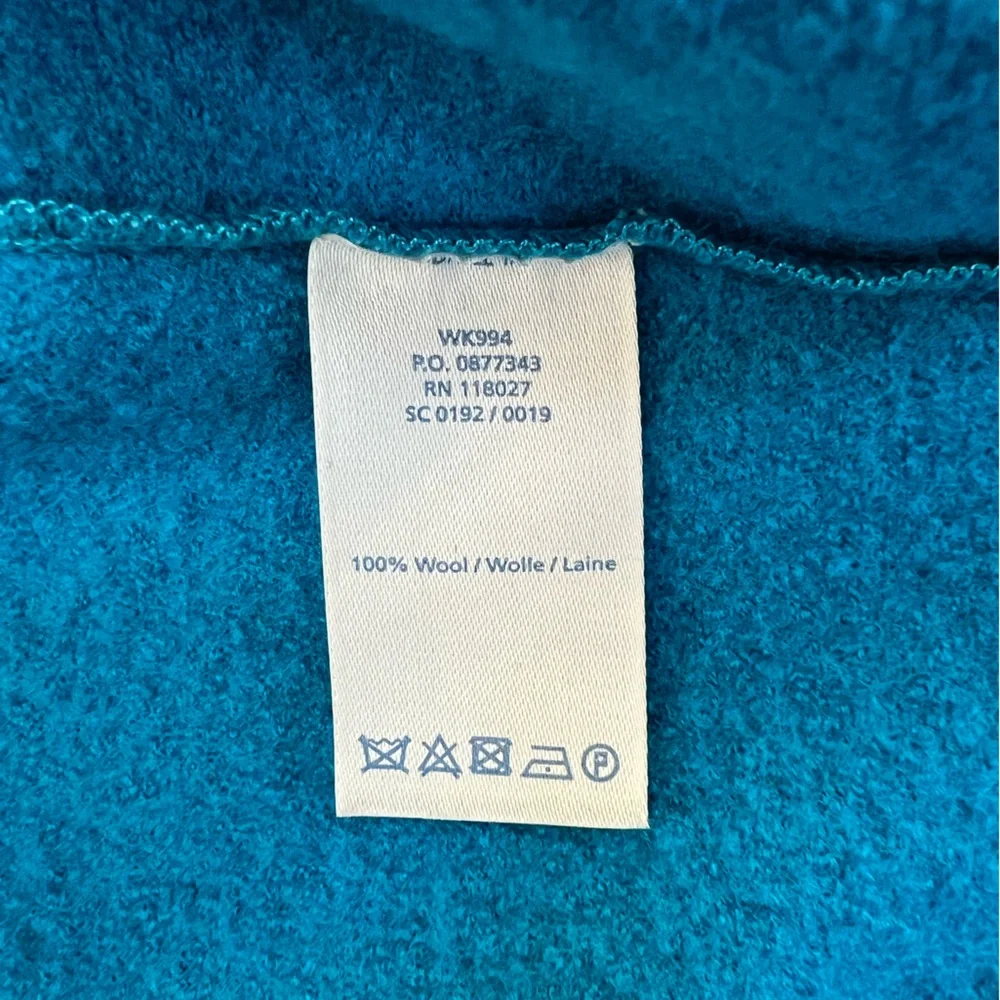 Boden Vintage Boiled Wool Open Front Cardigan Coat in Cobalt Blue, size 12 - Picture 7 of 9